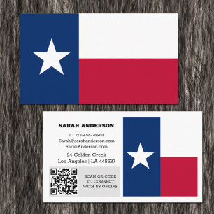 Modern Texas Affärskort, Texas Flagga / USA Visitkort