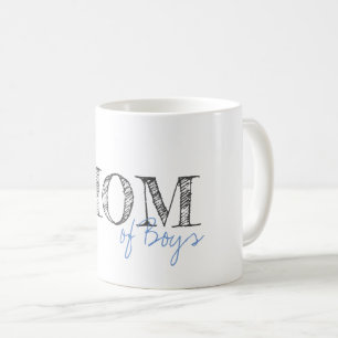 Modern text Mamma i Boys Baby blue Grått Kaffemugg