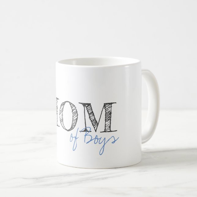 Modern text Mamma i Boys Baby blue Grått Kaffemugg (Framsida höger)