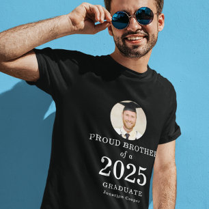 Modern Text Photo Proud Brother of 2023 Graduate T Shirt