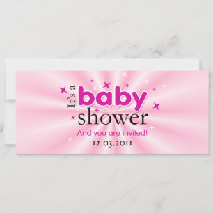 Modern text Rosa Stars Funny Babyskare Party Inbjudningar