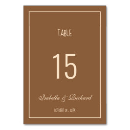 Modern text Terracotta Fall Wedand Bord Card Bordsnummer