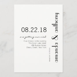 Modern textbröllop - inbjudan