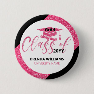 Modern textklass i Rosa Glitter 2023 Knapp