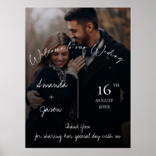 Modern Textöverlagring Foto Bröllops välkomstskylt Poster