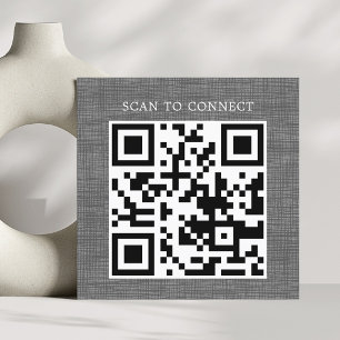 Modern textur grå svart QR-kod fet Fyrkantigt Visitkort
