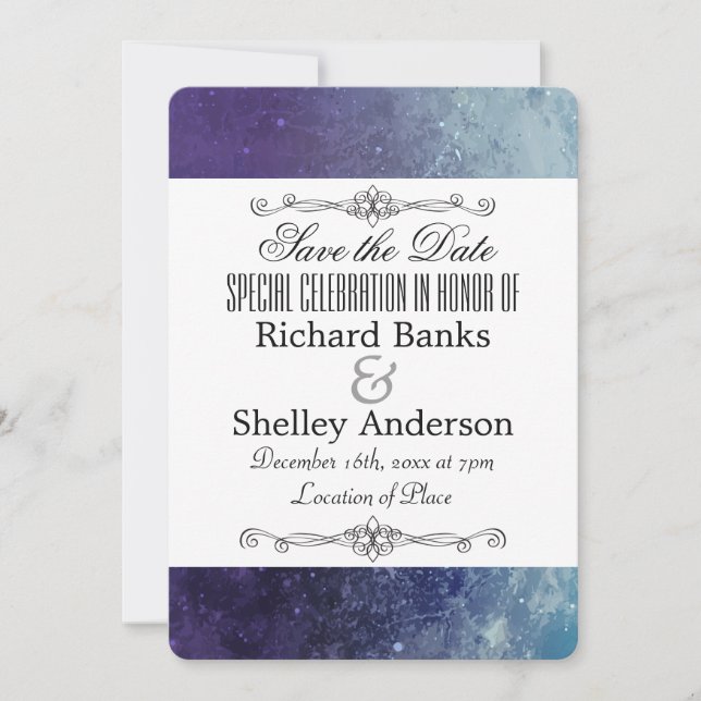 Modern Textur Lyxig Spara Datumet (Framsida)