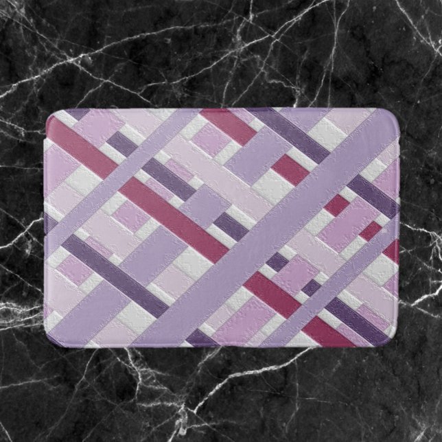 Modern texturerad Mauve Stripe Badrumsmatta (Skapare uppladdad)
