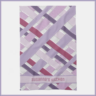 Modern texturerad Mauve Stripe  Kökshandduk