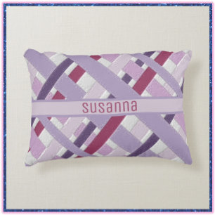 Modern texturerad Mauve Stripe Prydnadskudde
