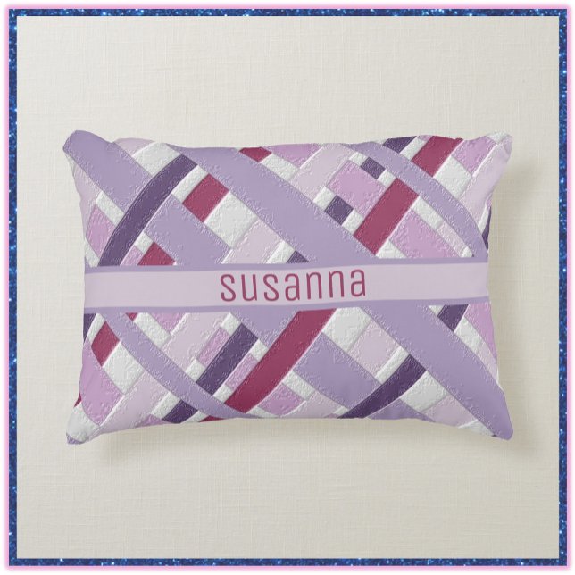 Modern texturerad Mauve Stripe Prydnadskudde (Skapare uppladdad)