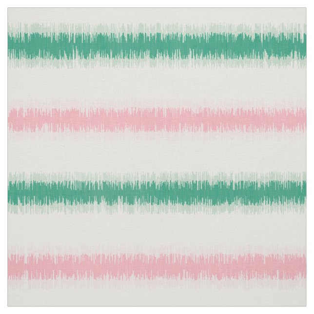 Modern texturerad rosa grönt ikat rand patten tyg (Provkarta)