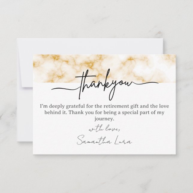 Modern Thank You Card For Retirement Gifts (Framsida)