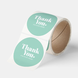 Modern Thank You For Your Order Green Runt Klistermärke