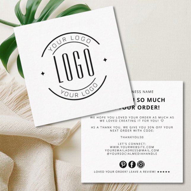 Modern thank you for your order simple logo fyrkantigt visitkort (Skapare uppladdad)