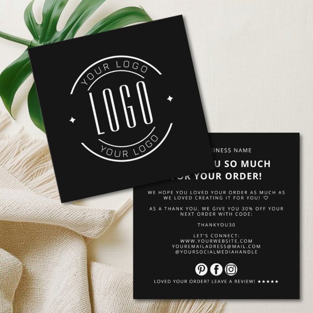 Modern thank you for your order simple logo fyrkantigt visitkort (Skapare uppladdad)