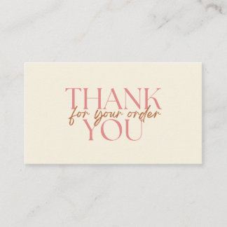Modern Thank You For Your Order Small Business Visitkort