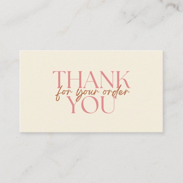 Modern Thank You For Your Order Small Business Visitkort (Framsida)