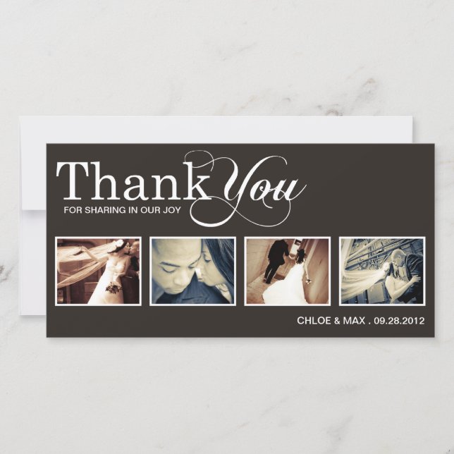 MODERN THANKS | BRÖLLOP TAANK DIG CARD TACK KORT (Framsida)