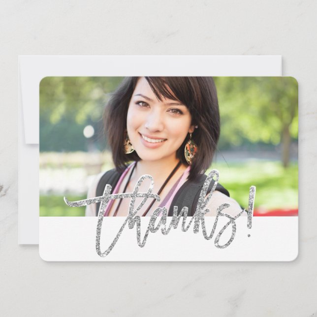 MODERN THANKS enkla, modernt, minimalistiskt skrip Tack Kort (Framsida)