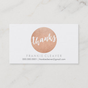MODERN THANKS SCRIPT handdragen med fet stil ro gu Visitkort