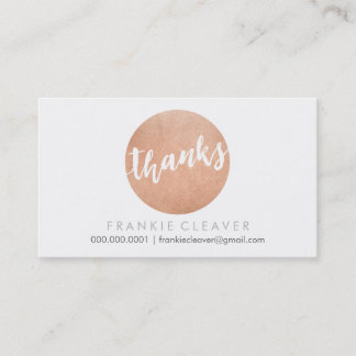 MODERN THANKS SCRIPT handdragen med fet stil ro gu Visitkort