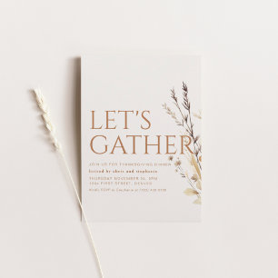 Modern Thanksgiving Dinner Party-inbjudan Inbjudningar