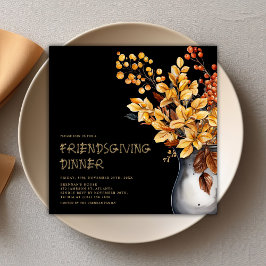 Modern Thanksgiving Elegant Friendsgiving Inbjudningar