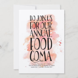 Modern Thanksgiving Food Coma-inbjudan Inbjudningar