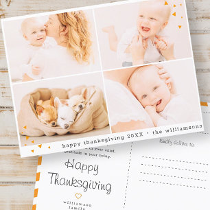 Modern Thanksgiving för minimal Anpassningsbar - f Helg Vykort