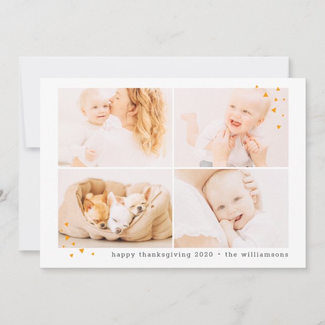 Modern Thanksgiving för minimal Anpassningsbar - f Julkort (Framsida)