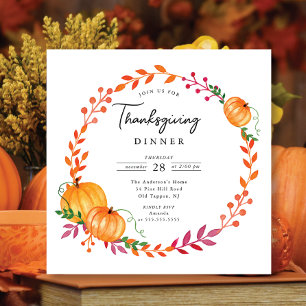 Modern Thanksgiving för utandningsluft Inbjudningar