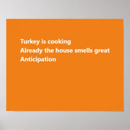Modern Thanksgiving Haiku-Dikt - minimal Orange Poster