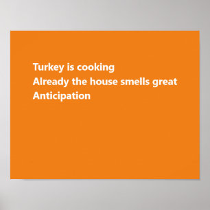 Modern Thanksgiving Haiku-Dikt - minimal Orange Poster