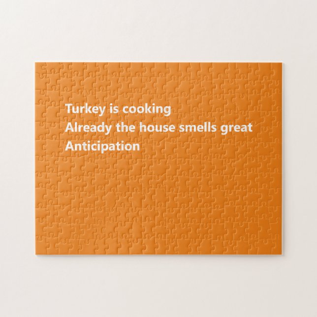 Modern Thanksgiving Haiku-Dikt - minimal Orange Pussel (Horisontell)