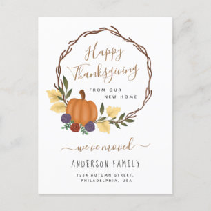 Modern Thanksgiving Höstpumpkin Wandeans Flytta Meddelande Vykort
