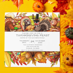Modern Thanksgiving i Turkiet, färsk matsmältnings Inbjudningar