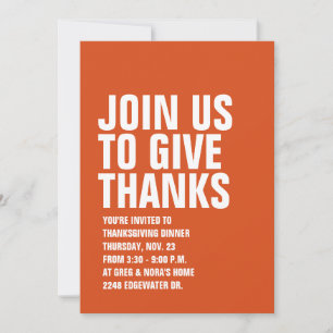 Modern Thanksgiving-inbjudan