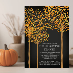 Modern Thanksgiving-inbjudan till hösten Träd Inbjudningar