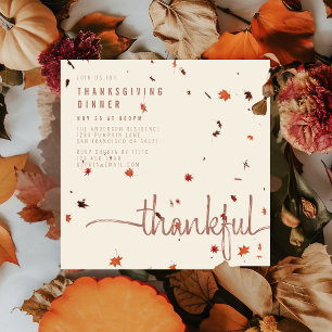 Modern Thanksgiving - middagsskript Löv Inbjudningar