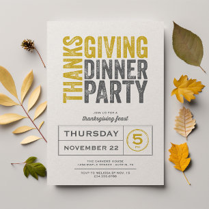 Modern Thanksgiving Party Inbjudningar