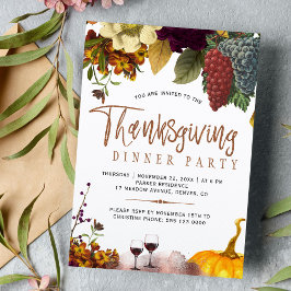 Modern Thanksgiving party-middag för skörd Inbjudningar