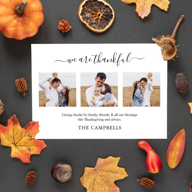 Modern Thanksgiving Photo Helgdag Card Julkort (Skapare uppladdad)