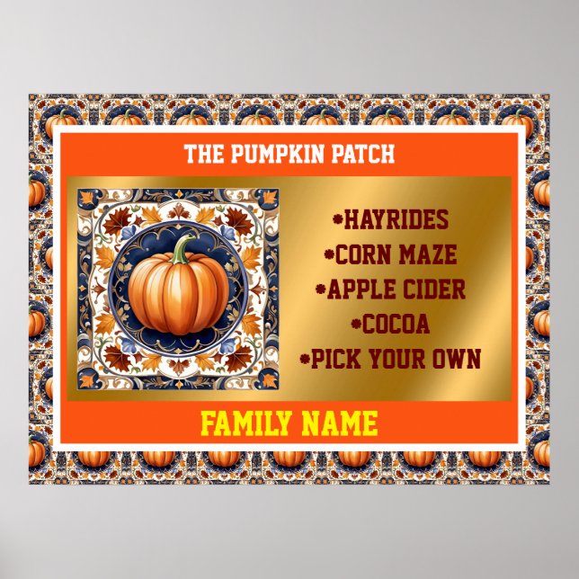 Modern Thanksgiving Pumpkin-samling hösten Poster (Framsidan)