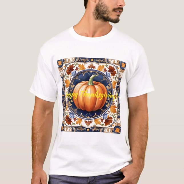 Modern Thanksgiving Pumpkin-samling hösten T Shirt (Framsida)