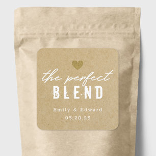 Modern The Perfect Blend Bröllopspresent Kaffefavo Fyrkantigt Klistermärke
