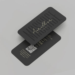 Modern Therapy Massage PhysioTherapist Black Visitkort