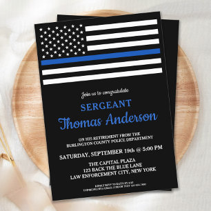 Modern Thin Blue Line Polischef Pension Inbjudningar