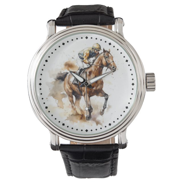 Modern Thoroughborn Equestrian Tävling Horse Armbandsur (Framsida)