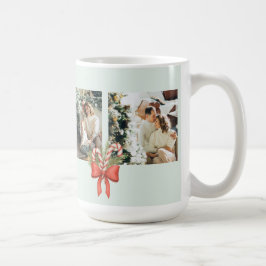 Modern Three-Photo Holiday Family Collage Kaffemugg